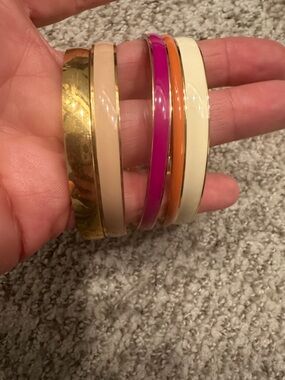 Gold and Enamel Multi-Color Bangle Bracelet Set - jcrew Jewelry